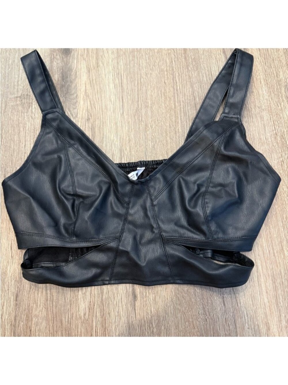 Black‎ Faux Leather Top